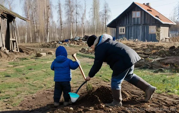 토지이용계획 - **Prompt:** A diverse Russian family, including a father, mother, and their young child (wearing com...