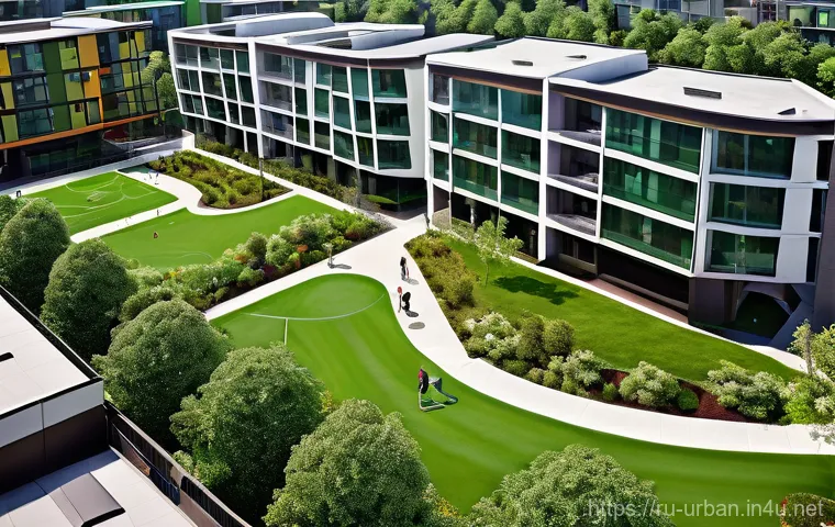 소셜믹스 주거정책 - **Vibrant Community Gathering in a Modern Courtyard**
    A wide-angle shot of a lively, modern resi...